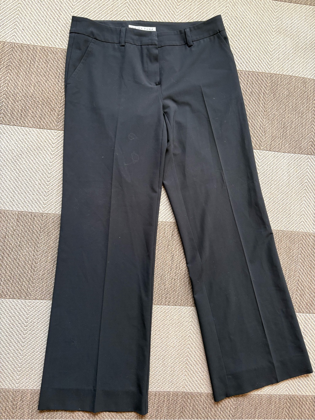 Trina Turk Black Straight-Leg Dress Pants